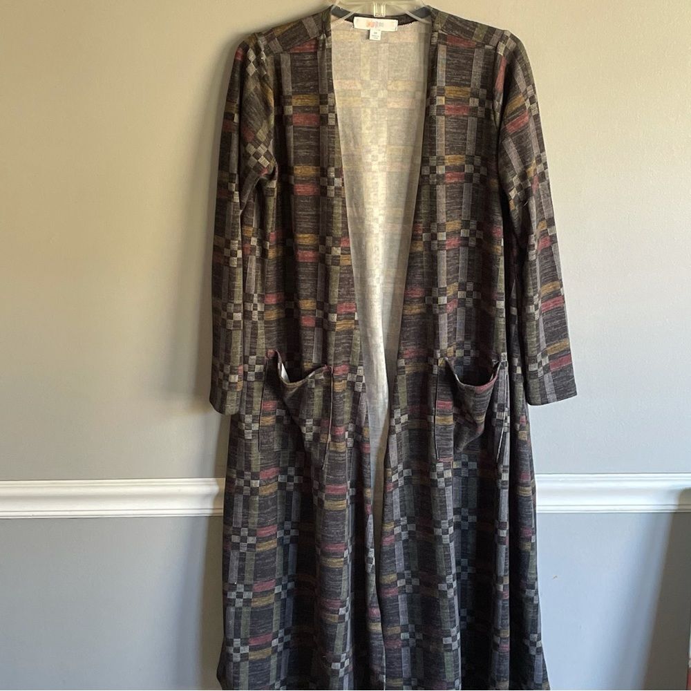Women’s LulaRoe Duster cardigan sweater  size Medium M gray